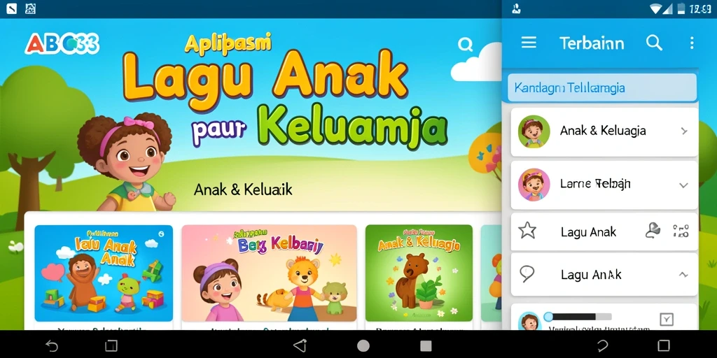 Tampilan antarmuka ABC33 yang ramah anak dan menarik.