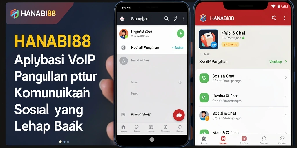 Antarmuka pengguna HANABI88 yang modern untuk VoIP Panggilan.