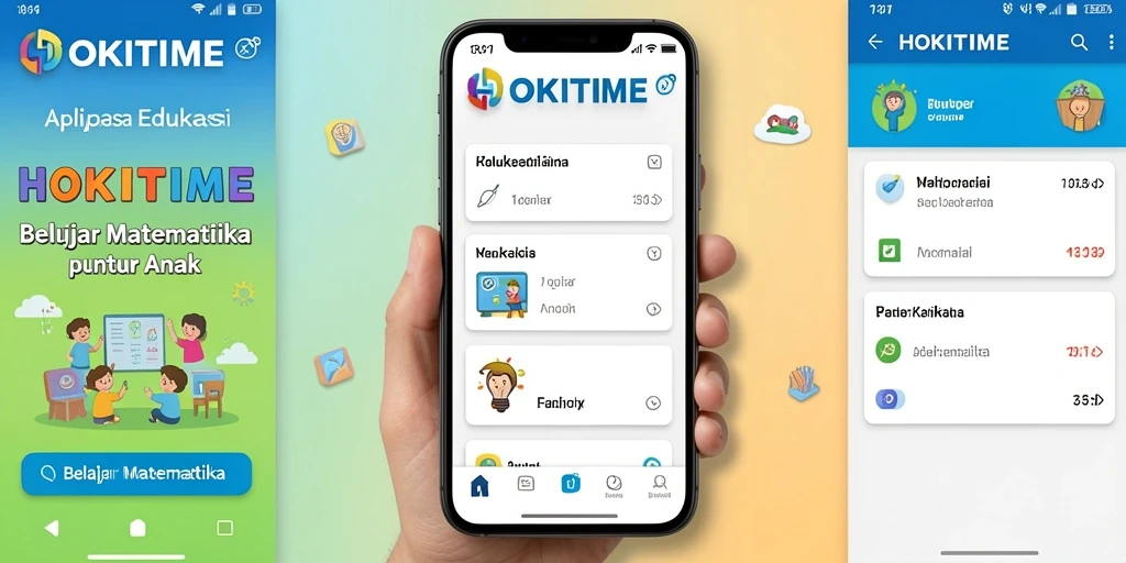Antarmuka HOKITIME yang interaktif dan menarik untuk belajar Matematika.