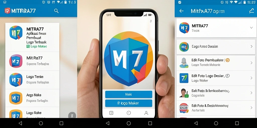 Tampilan antarmuka aplikasi Logo Maker MITRA77 yang user-friendly.