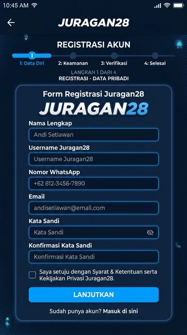 Daftar Akun Baru Juragan28 dengan Mudah