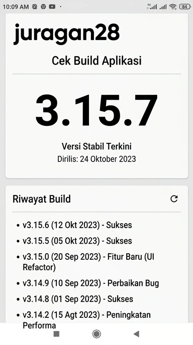 Riwayat Versi Aplikasi juragan28 untuk Android